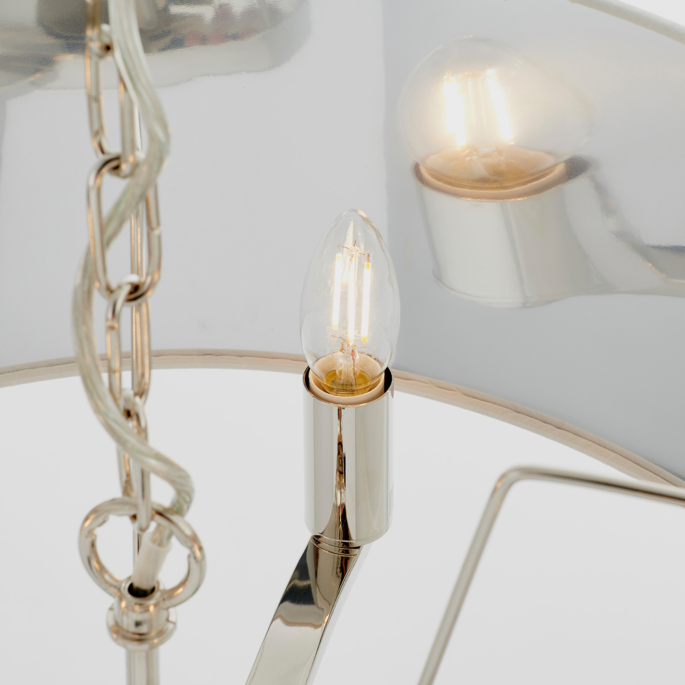 Silver Harvey 1 Pendant Light | Bright Nickel