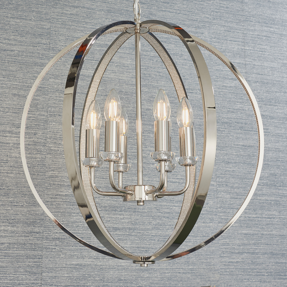 Silver Ritz 6 Pendant Light