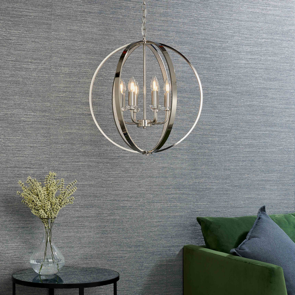 Silver Ritz 6 Pendant Light