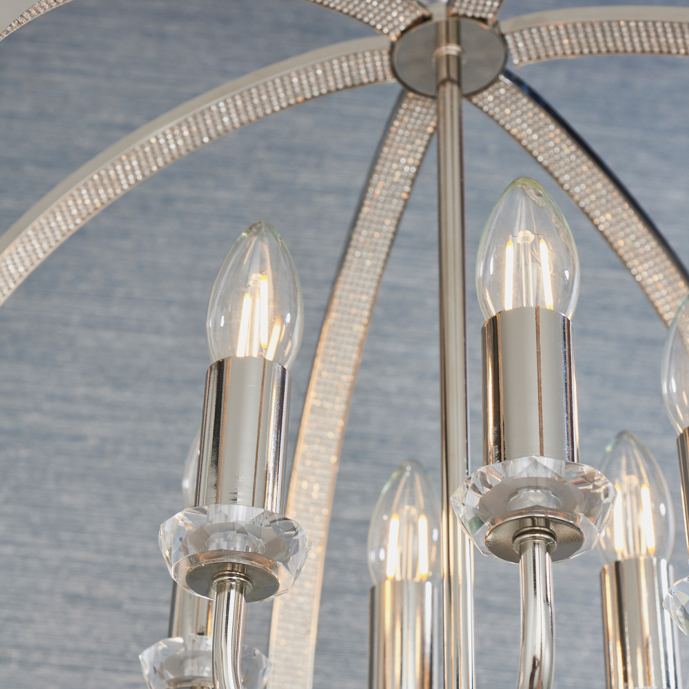 Silver Ritz 6 Pendant Light