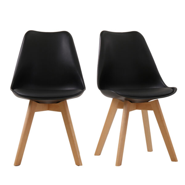 Leah Chair | Black | Pair | Self Assembly