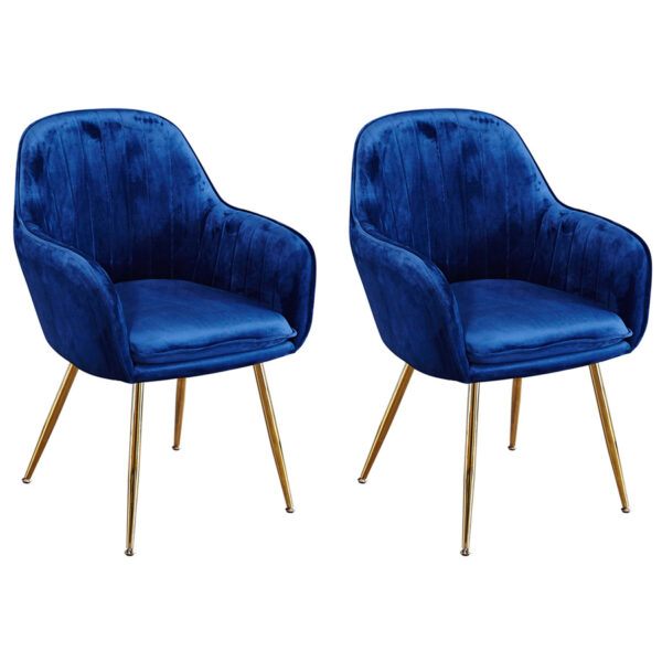 Savanna Dining Chair | Royal Blue | Gold Legs | Pair