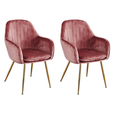 Savanna Dining Chair | Vintage Pink With Gold Legs | Pair