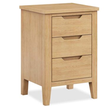 Aruba Oak 3 Drawer Bedside Table
