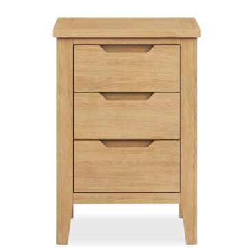 Aruba Oak 3 Drawer Bedside Table
