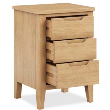 Aruba Oak 3 Drawer Bedside Table