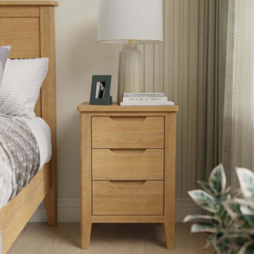 Aruba Oak 3 Drawer Bedside