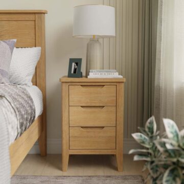 Aruba Oak 3 Drawer Bedside