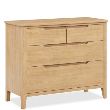 Aruba Oak 4 Drawer Wide Chest