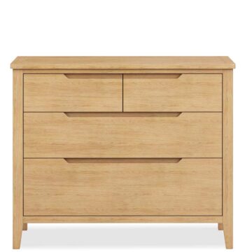 Aruba Oak 4 Drawer Wide Chest