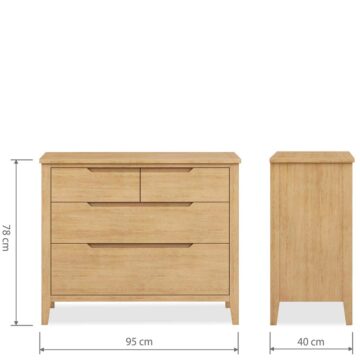 Aruba Oak 4 Drawer Wide Chest