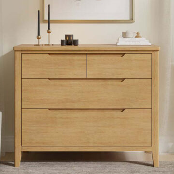Aruba Oak 4 Drawer Wide Chest