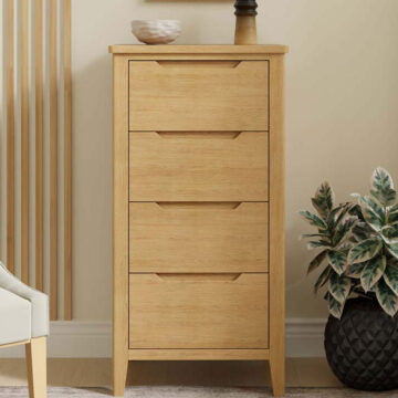 Aruba Oak 4 Drawer Tall Chest