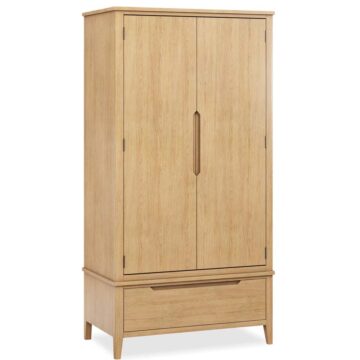 Aruba Oak Double Wardrobe With Drawer