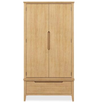 Aruba Oak Double Wardrobe With Drawer
