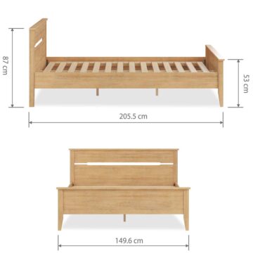 Aruba Oak 4’6 Double Bed