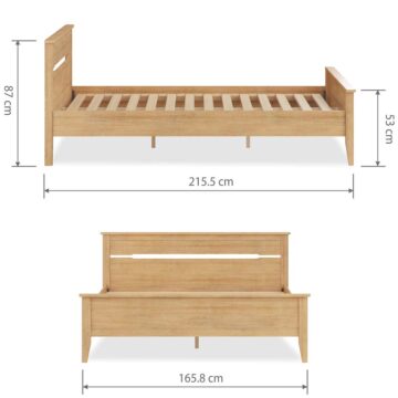 Aruba Oak 5′ King Size Bed