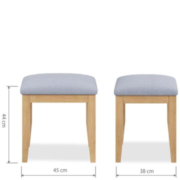 Aruba Oak Stool | Grey Seat