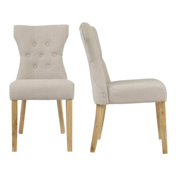 Naples Dining Chair | Beige | Pair | Self Assembly