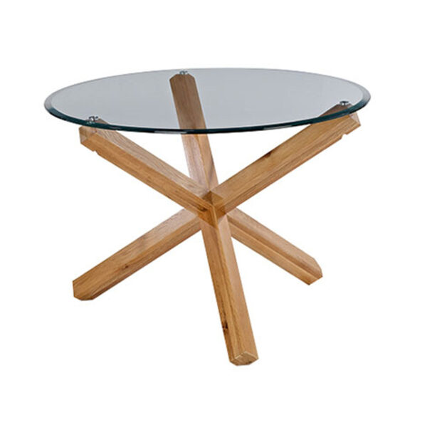 Caledonian Dining Table Oak Glass Top Self Assembly Oak World