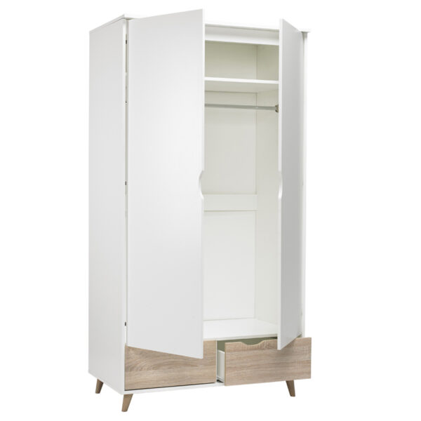 Bayswater 2 Door Wardrobe | White | Oak