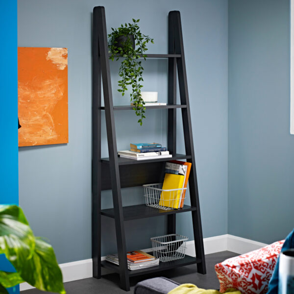 Crossharbour Ladder Bookcase | Black
