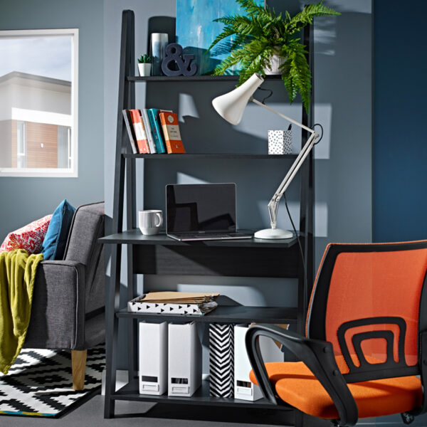 Crossharbour Ladder Desk | Black | Self Assembly