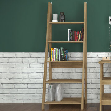 Crossharbour Ladder Bookcase | Oak