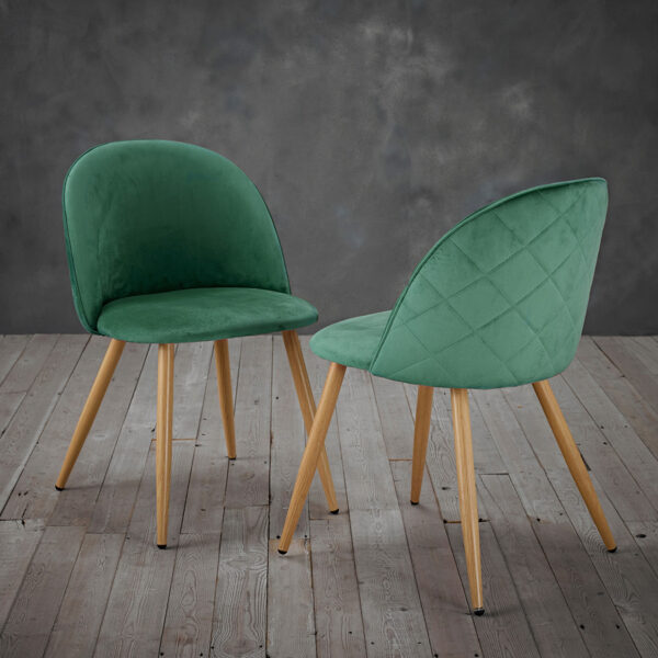 Finchley Pair of Dining Chairs | Green