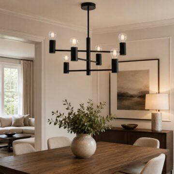 Black Studio 6 Ceiling Light 553mm