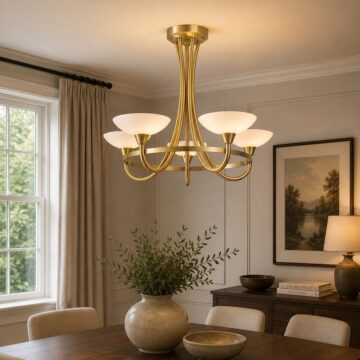 Cagney 5 Ceiling Lamp | Antique Brass