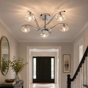 Chrome Langella 5 Ceiling Lamp