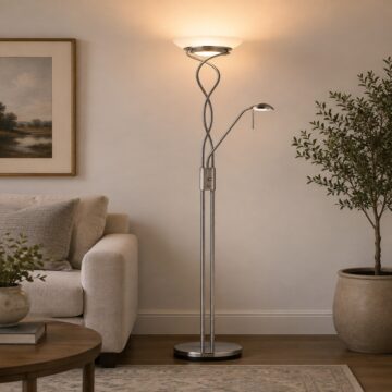 Monaco Floor Lamp | Satin Chrome