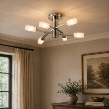 Havana 6 Ceiling Lamp | Chrome