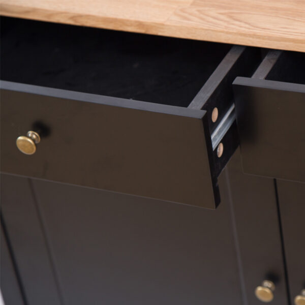 Wanstead Sideboard 2 Doors & 2 Drawers | Black Frame | Oiled Wood | Self Assembly