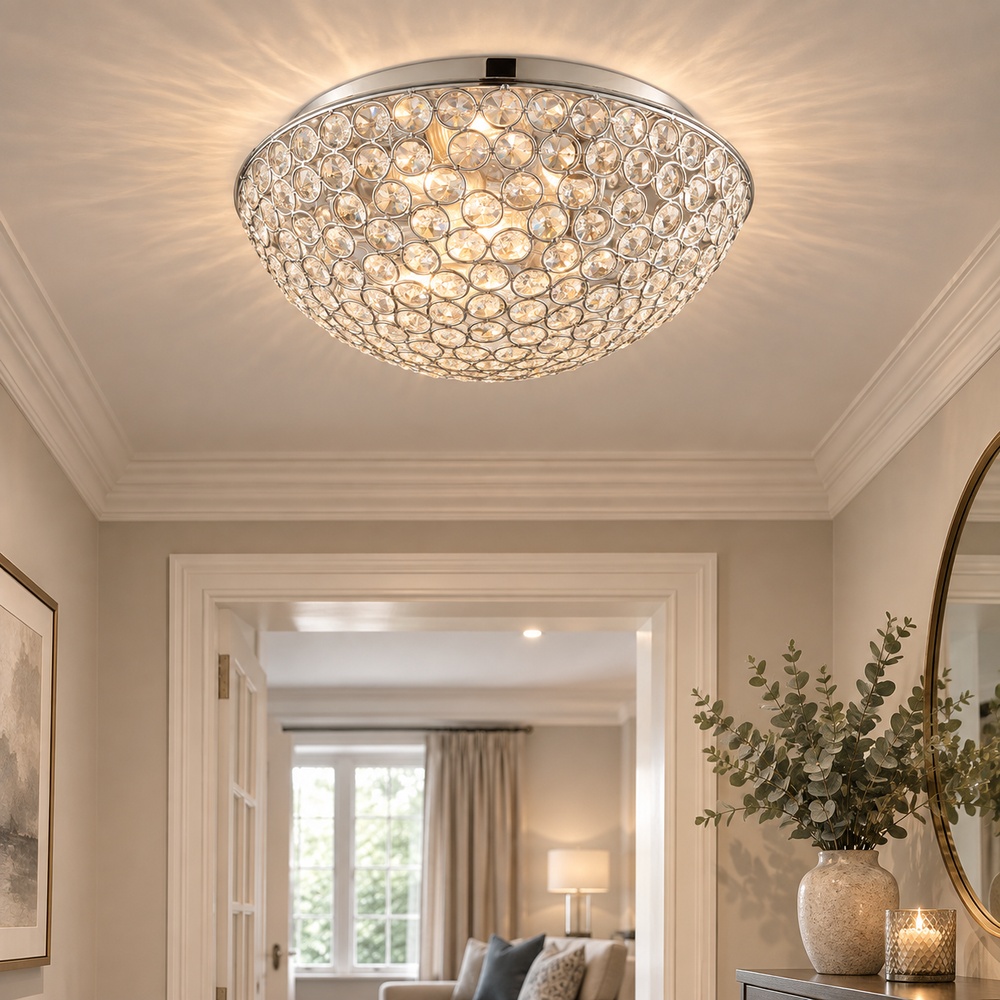 Chrome Chryla 3 Ceiling Lamp