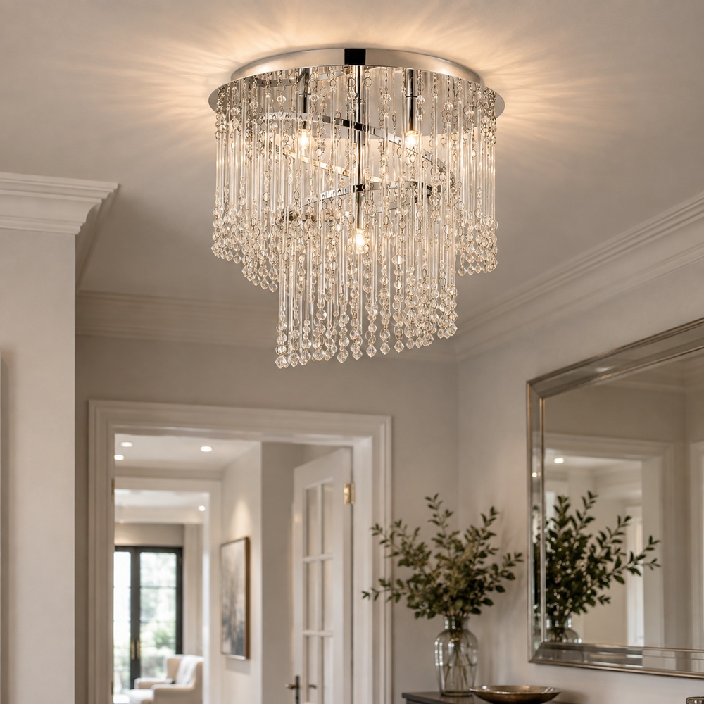 Chrome Camille Ceiling Lamp