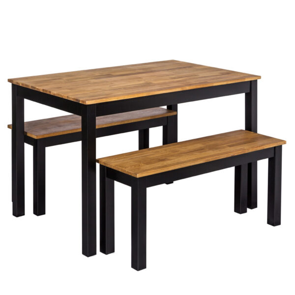 Wanstead Bench | Black Frame | Oiled Wood | Self Assembly