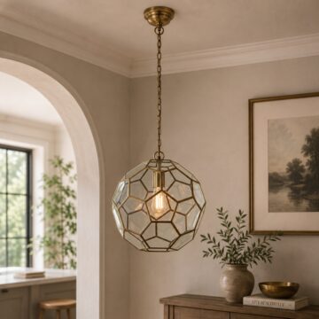 Miele 1 Pendant Light Antique Brass