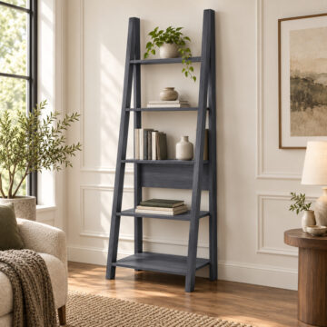 Crossharbour Ladder Bookcase | Black