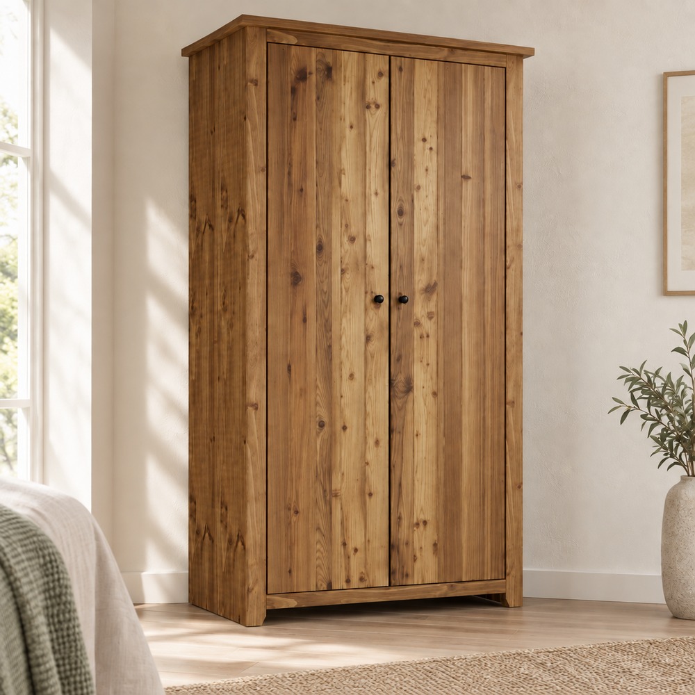 Heathrow 2 Door Wardrobe | Pine