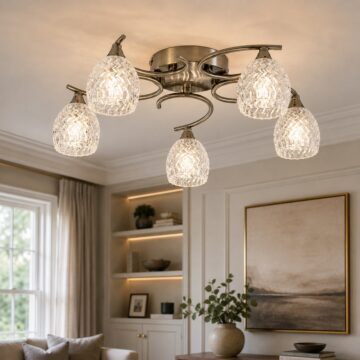 Boyer 5 Ceiling Lamp Antique Brass