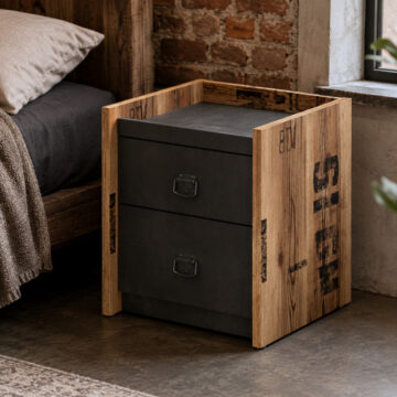 Prague Grey 2 Drawer Bedside Cabinet | Canyon Alpine Spruce