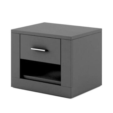 Rotterdam Matt Grey 1 Drawer Bedside Cabinet