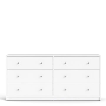 Elegance White 6 Drawer Chest