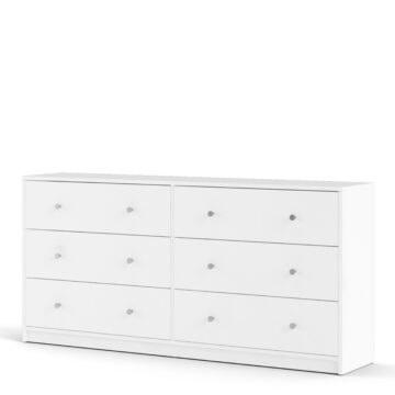Elegance White 6 Drawer Chest