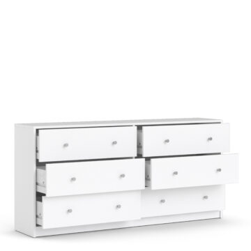 Elegance White 6 Drawer Chest