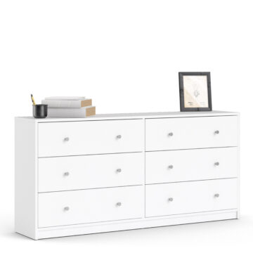Elegance White 6 Drawer Chest