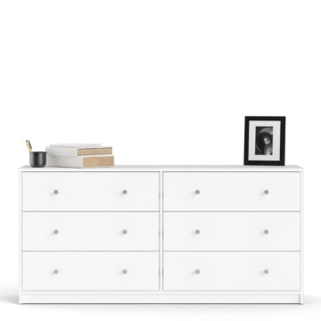 Elegance White 6 Drawer Chest
