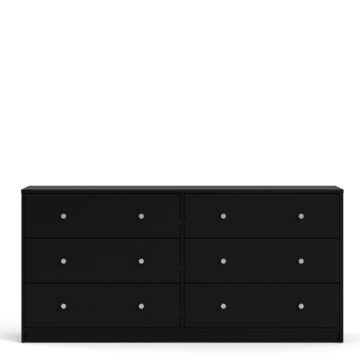 Elegance Black 6 Drawer Chest